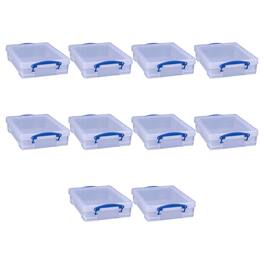 Really Useful Box - 4L Storage Container with Lid and Clip Lock Handles, (10 Pack) - Clear