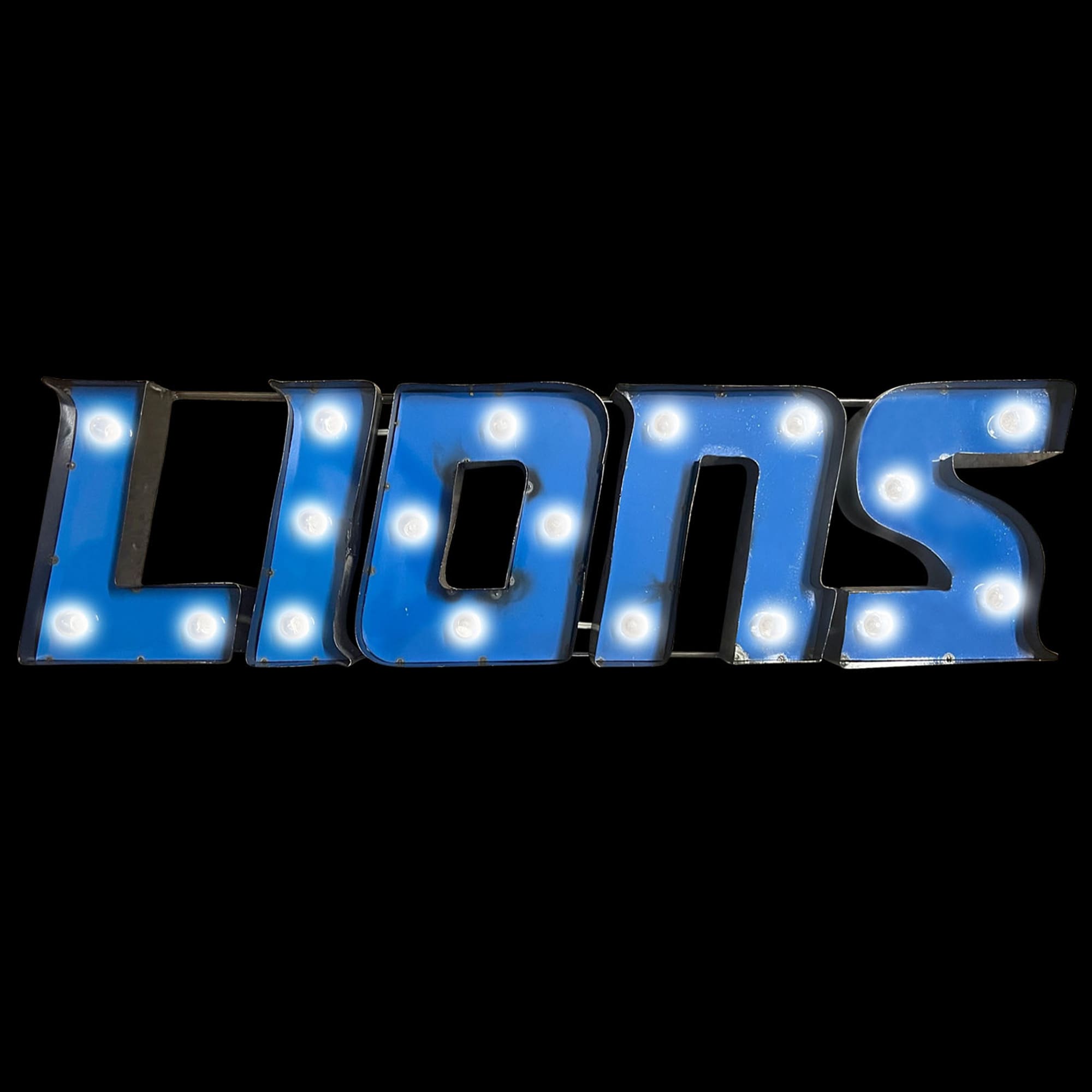 Alt View 3. Imperial - Detroit Lions 9" x 37" Lighted Recycled Metal Sign - Multicolor.