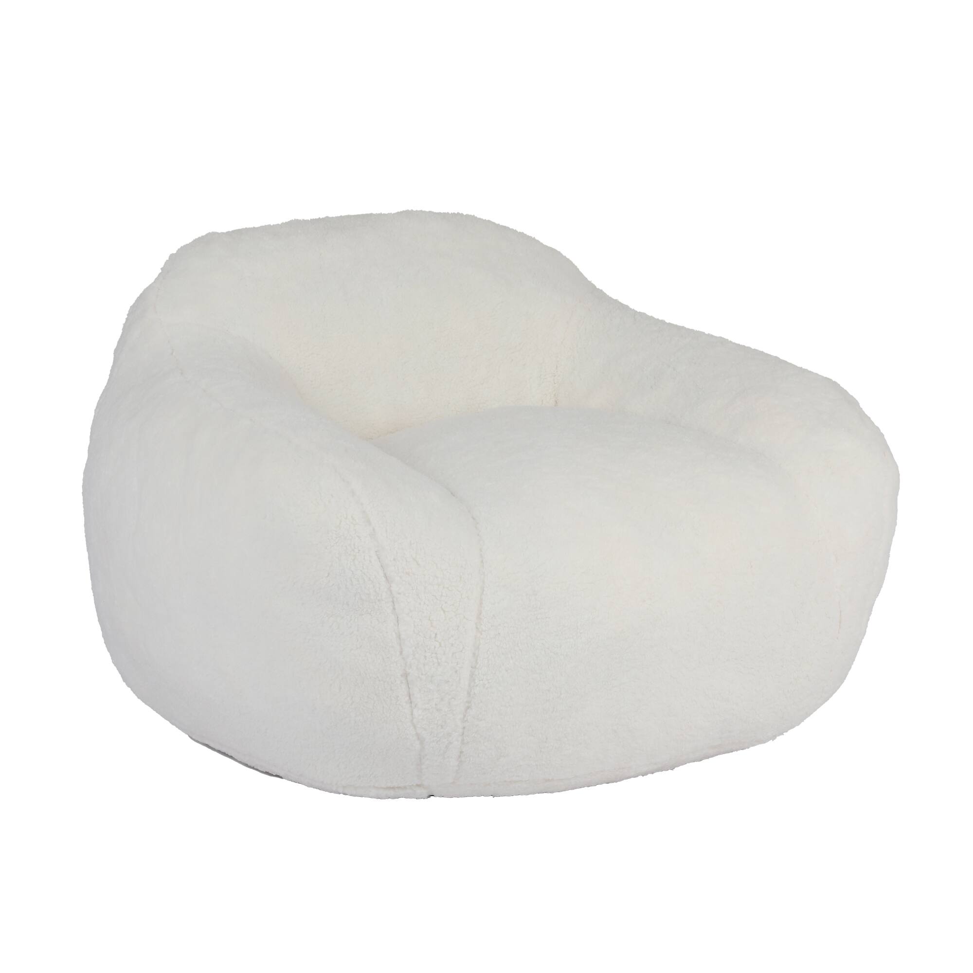 Alt View 5. GOODSILO - Giant Memory Foam Filled Bean Bag Sofa with Armrests for Adults, Spacious Faux Fur Lounger for Living Room and Bedroom - Off White.