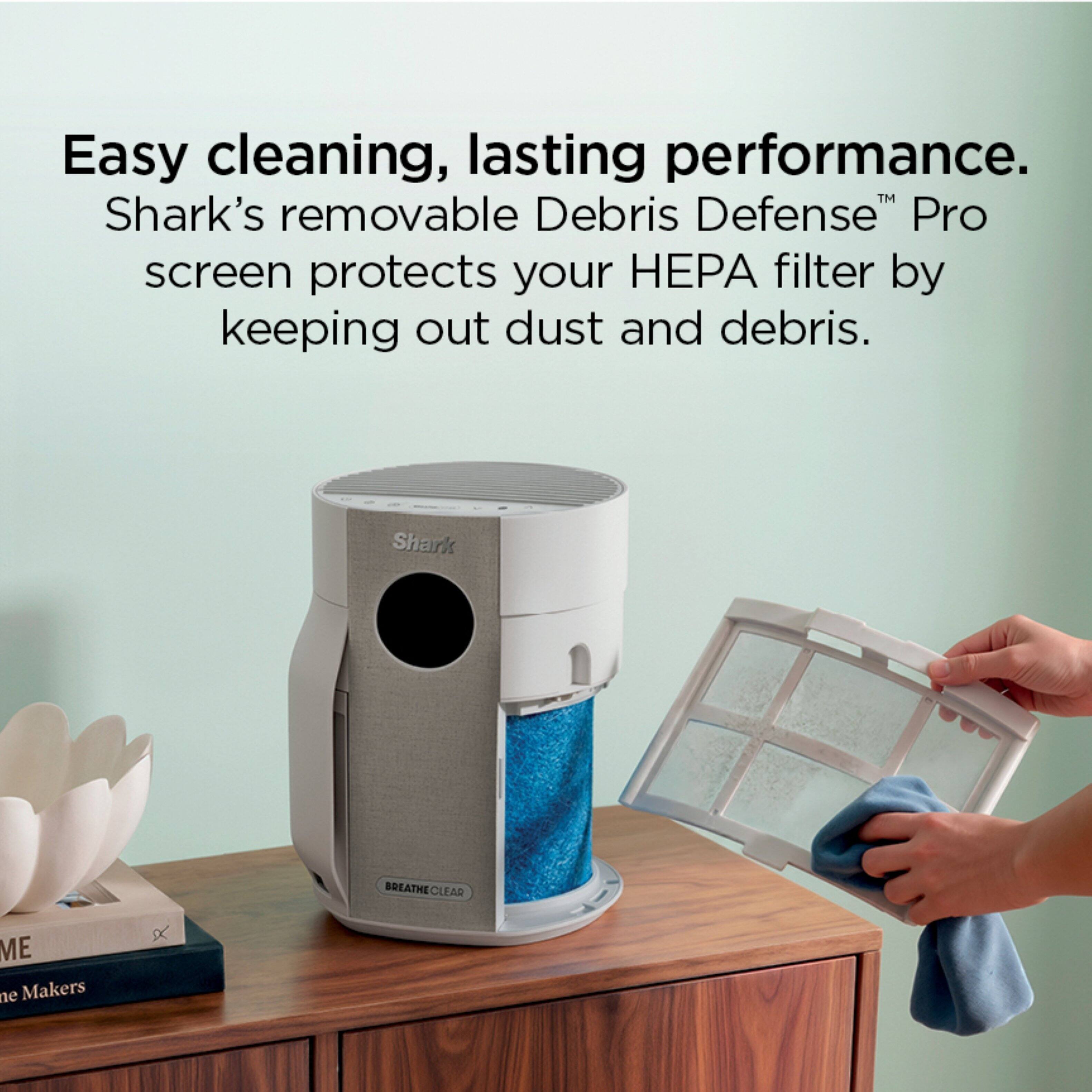 Easy cleaning, lasting performance.  
Shark's removable Debris Defense™ Pro screen protects your HEPA filter by keeping out dust and debris.