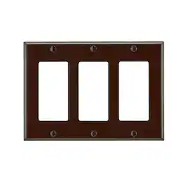 Leviton - Decora 3 gang Thermoset Plastic Duplex Wall Plate 1 pk - Brown