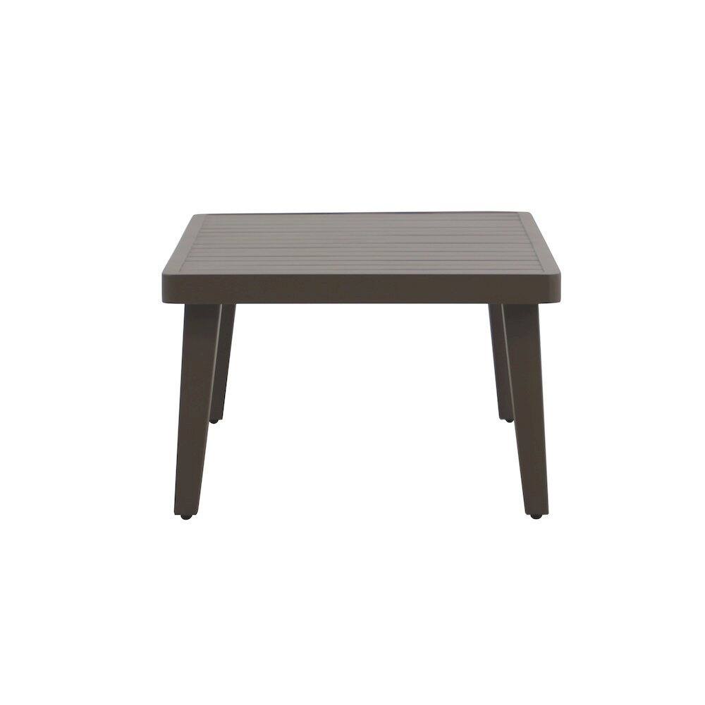 Back. Outdoor Escape - Brown Metal Outdoor Coffee Table, Rectangular Patio Coffee Table - Brown.