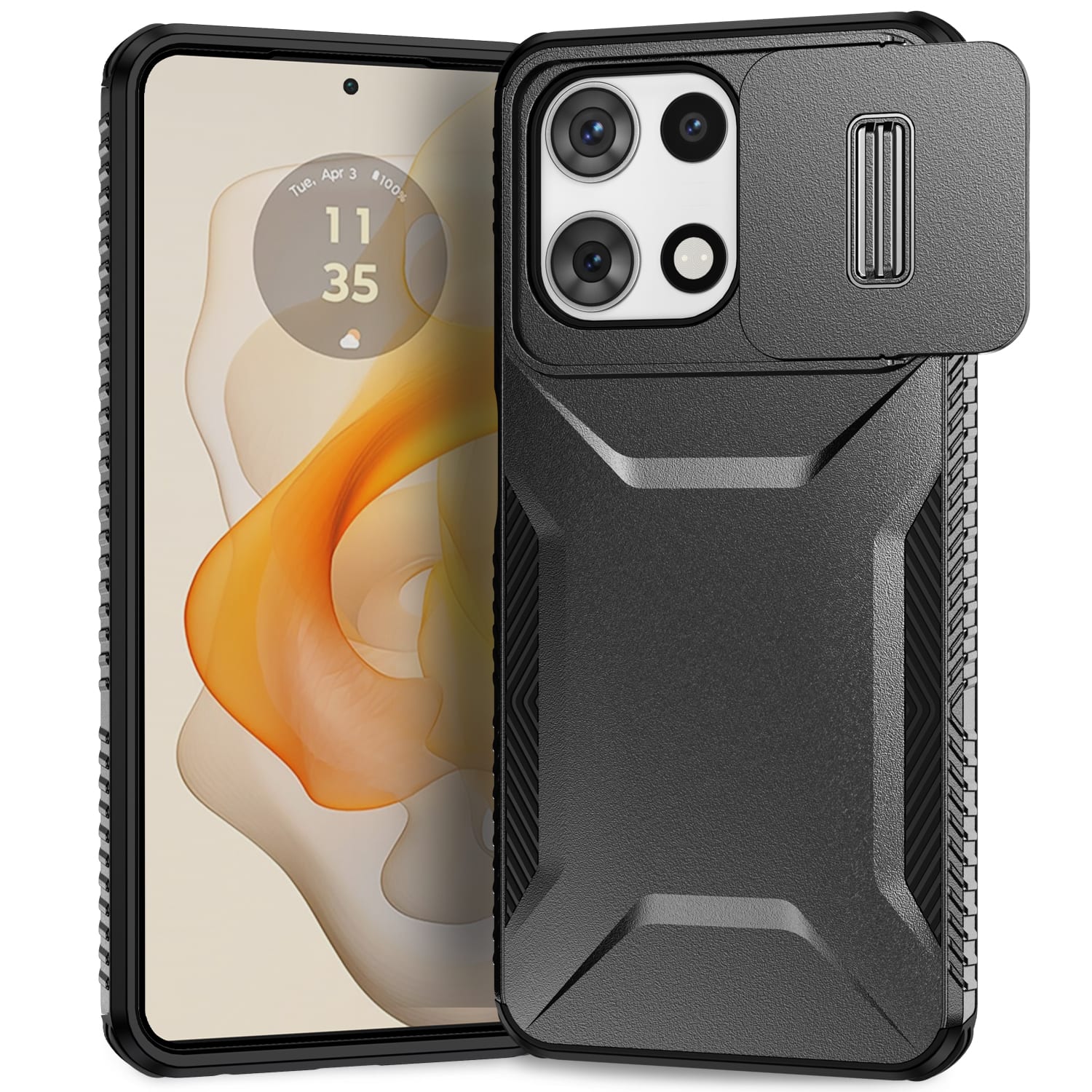 UUCOVER - For Motorola Moto G 5G 2025/2026 Dual Layer Case with Sliding Camera Lens Cover, Shockproof Drop Protection Phone Shell - Black price history on PriceWatchPro