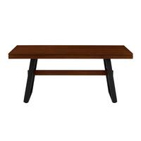 Walker Edison - Modern Bridge-Leg Dining Table - Dark Walnut - Front_Zoom