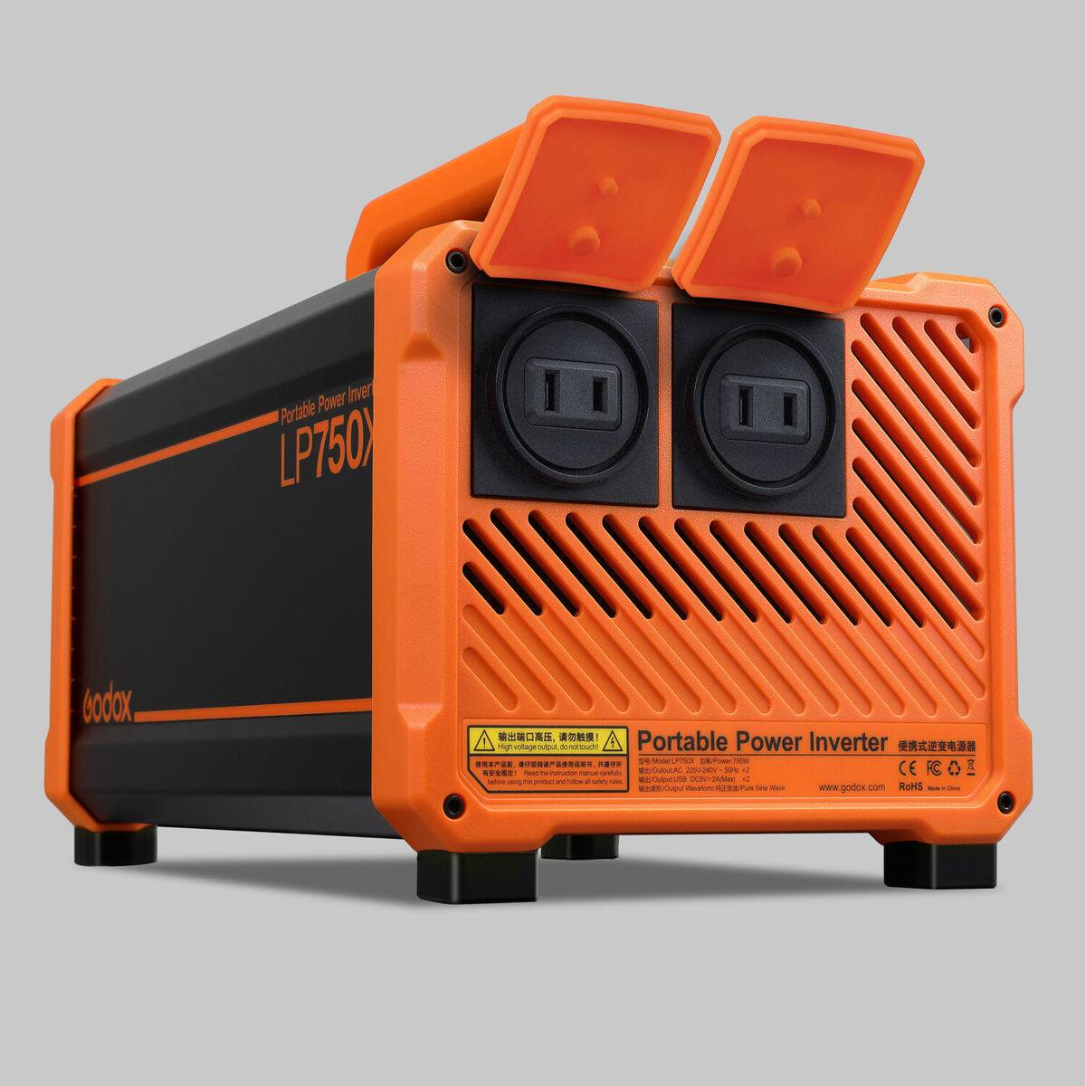 Power lover Portable LP750 Godox Portable Power Inverter 4 Highage- Ca 6000W - eAPA. .O CEROZ R ..... - - cnutty .. c-m .. - CE - - cmmut anerata - - - R - LEm chda 7 - t Cte mo - s www.godox.com RoHS - -