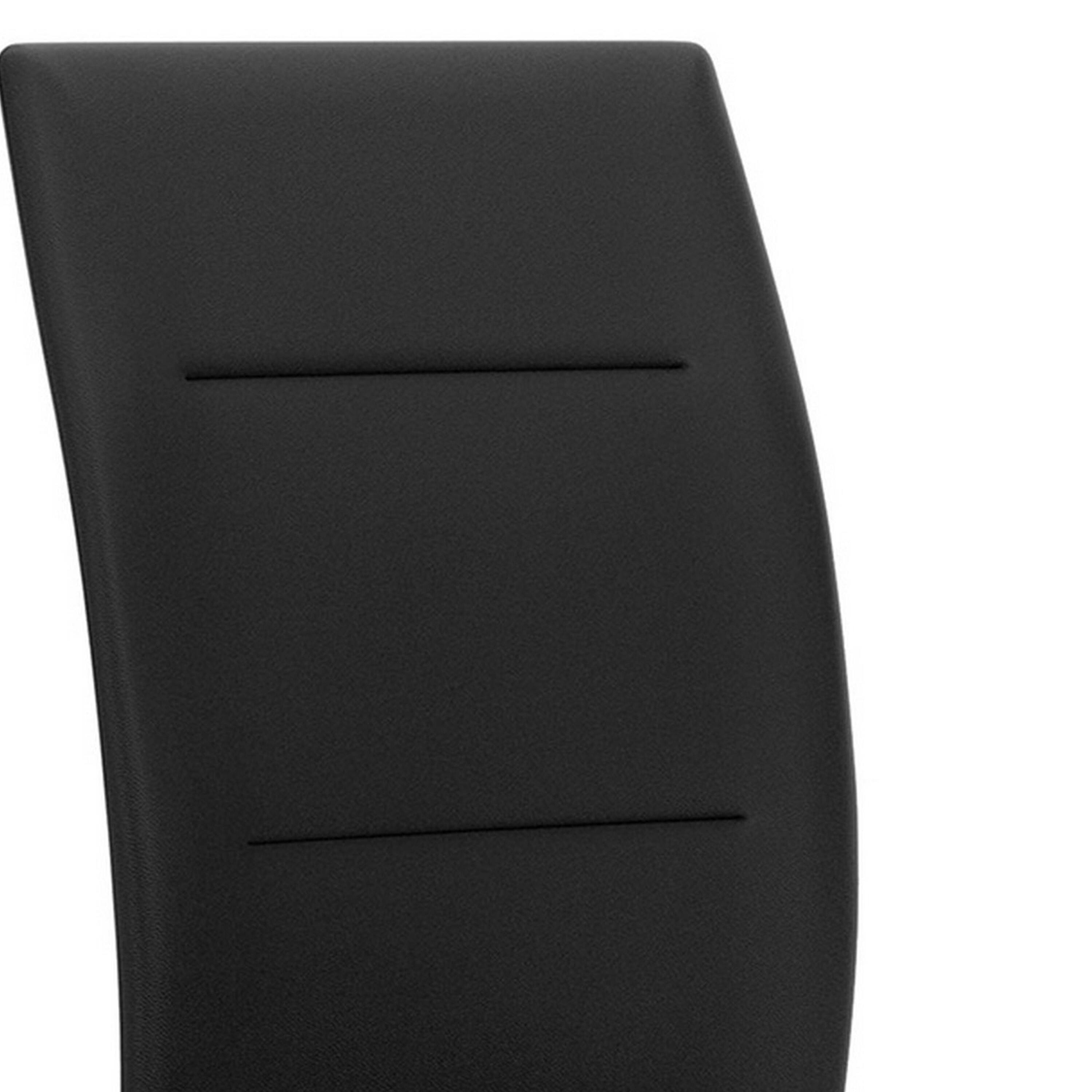 Alt View 1. Manhattan Lane - Miya Side Dining Chair Set of 2, Black Faux Leather, Sleek Metal Legs - Black.