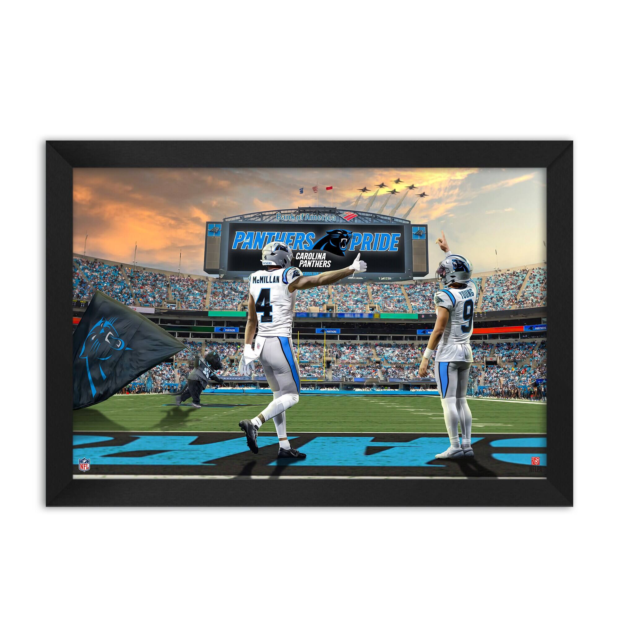 Bryce Young and Tetairoa McMillan Carolina Panthers Framed Two-Player Art Print