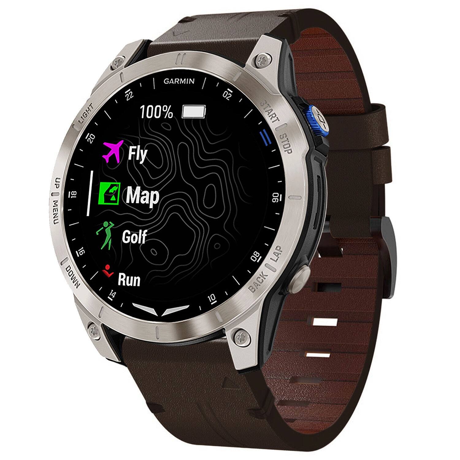 GARMIN 22 02 LIGHT 100% 20 Fly UP 16 A Map 1 MENU Golf 16 - DOWN Run 14 10 START STOP - 90 - - 08 LAP BACK
