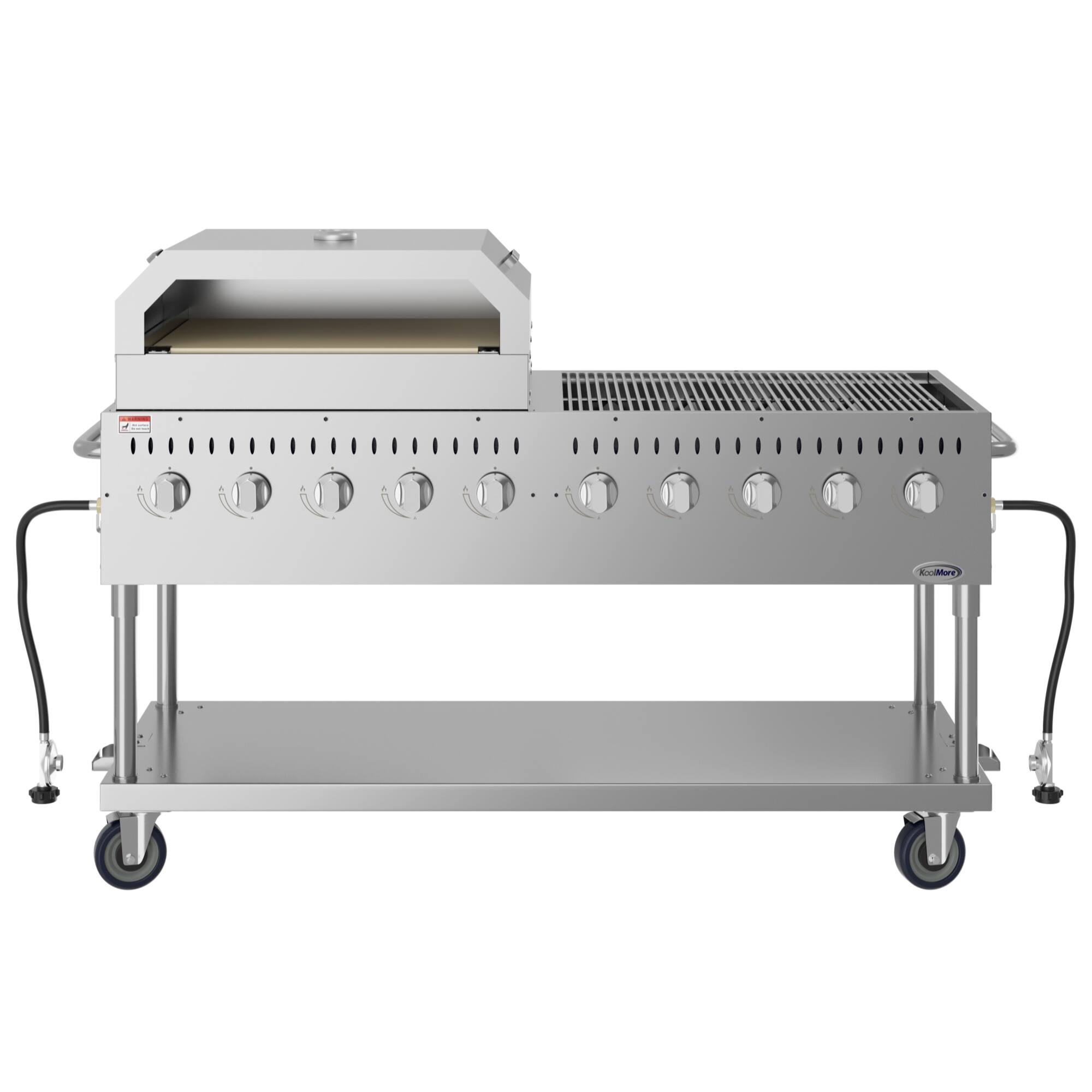 Alt View 1. Koolmore - 72 in. Commercial Outdoor Propane Gas Grill with 36 in. Pizza Oven in Stainless-Steel (CGKIT7-P36) - Stainless Steel.