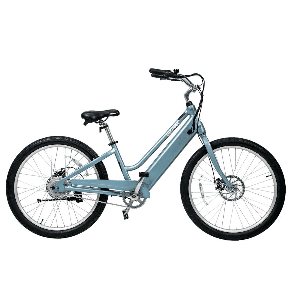Alt View 2. GoTrax - GOTRAX SHORELINE 27.5" ELECTRIC BEACH CRUISER BIKE - BLUE - Blue.