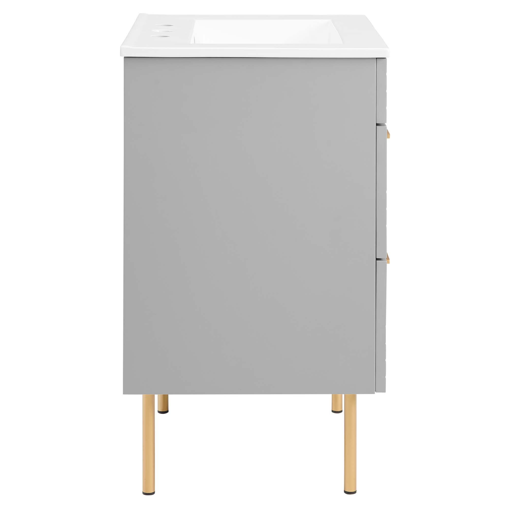 Alt View 2. Modway - Daybreak Bathroom Vanity Basin Included by Modway - Light Gray.