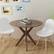 Angle. Costway - Modern Round Wood Dining Table 35'' W/ Solid Wood Legs& Base for Home, Office - Walnut.