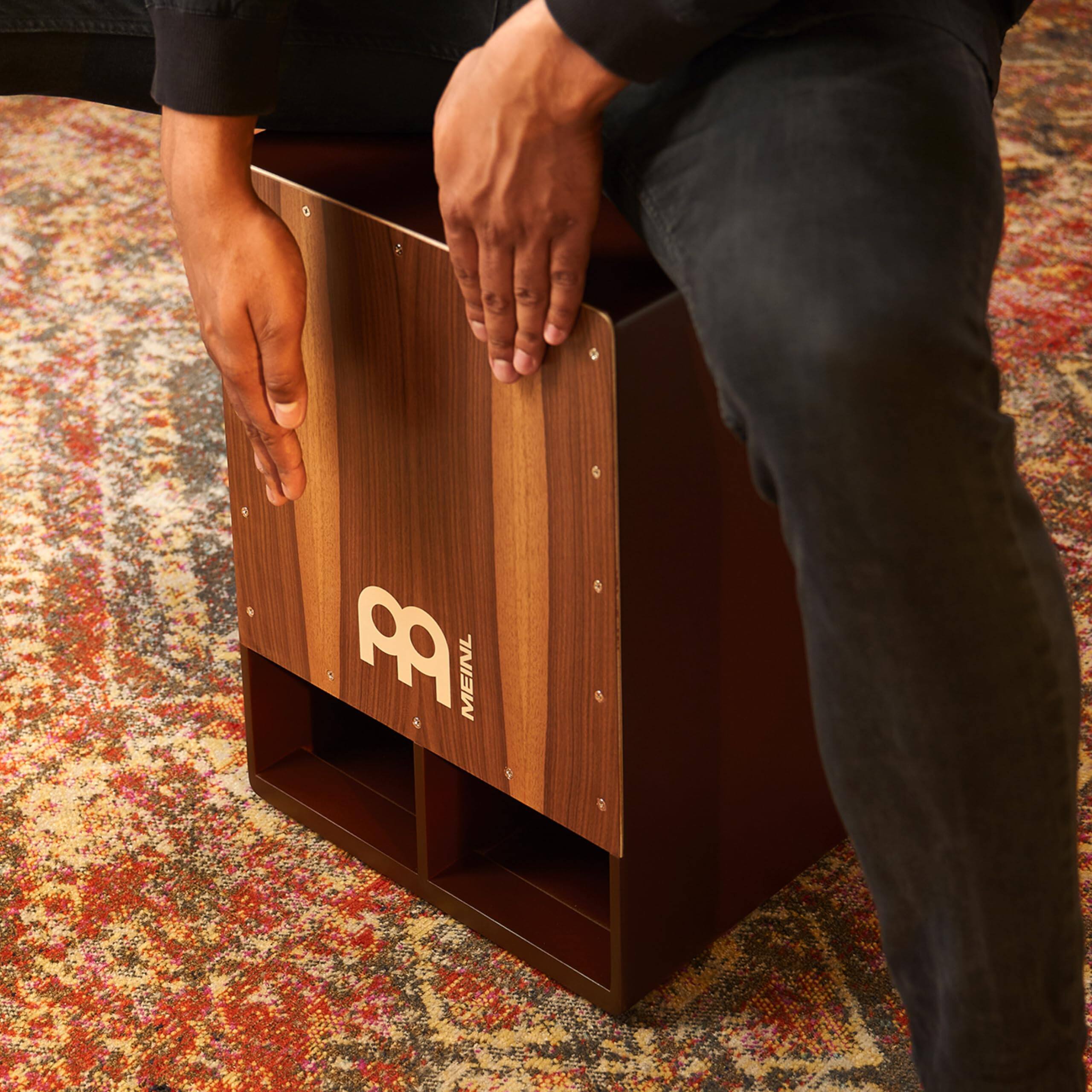 Alt View 6. TECH SAFARI - Meinl Bass Subwoofer Cajon With Internal Snares Not Made In Walnut Playing Surface 2 year Warranty subcaj5wn - Walnut Jumbo Size.