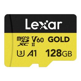 Lexar - Professional 128GB GOLD microSDXC UHS-II Memory Card