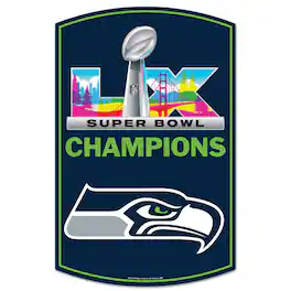 WinCraft - Seattle Seahawks Super Bowl LX Champions 11" x 17" Wood Sign - Multicolor