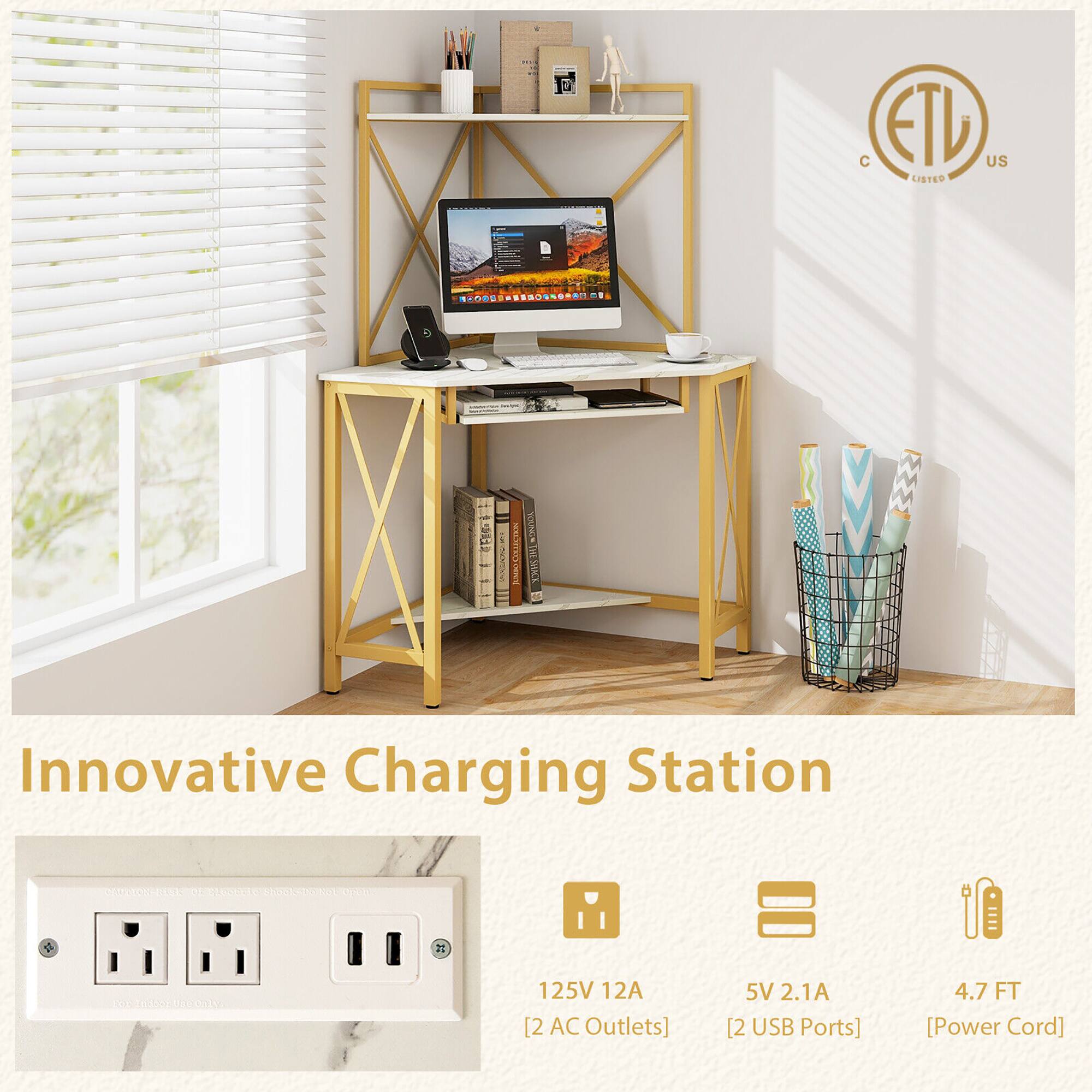 Innovative Charging Station

- 125V 12A [2 AC Outlets]
- 5V 2.1A [2 USB Ports]
- 4.7 FT [Power Cord]
