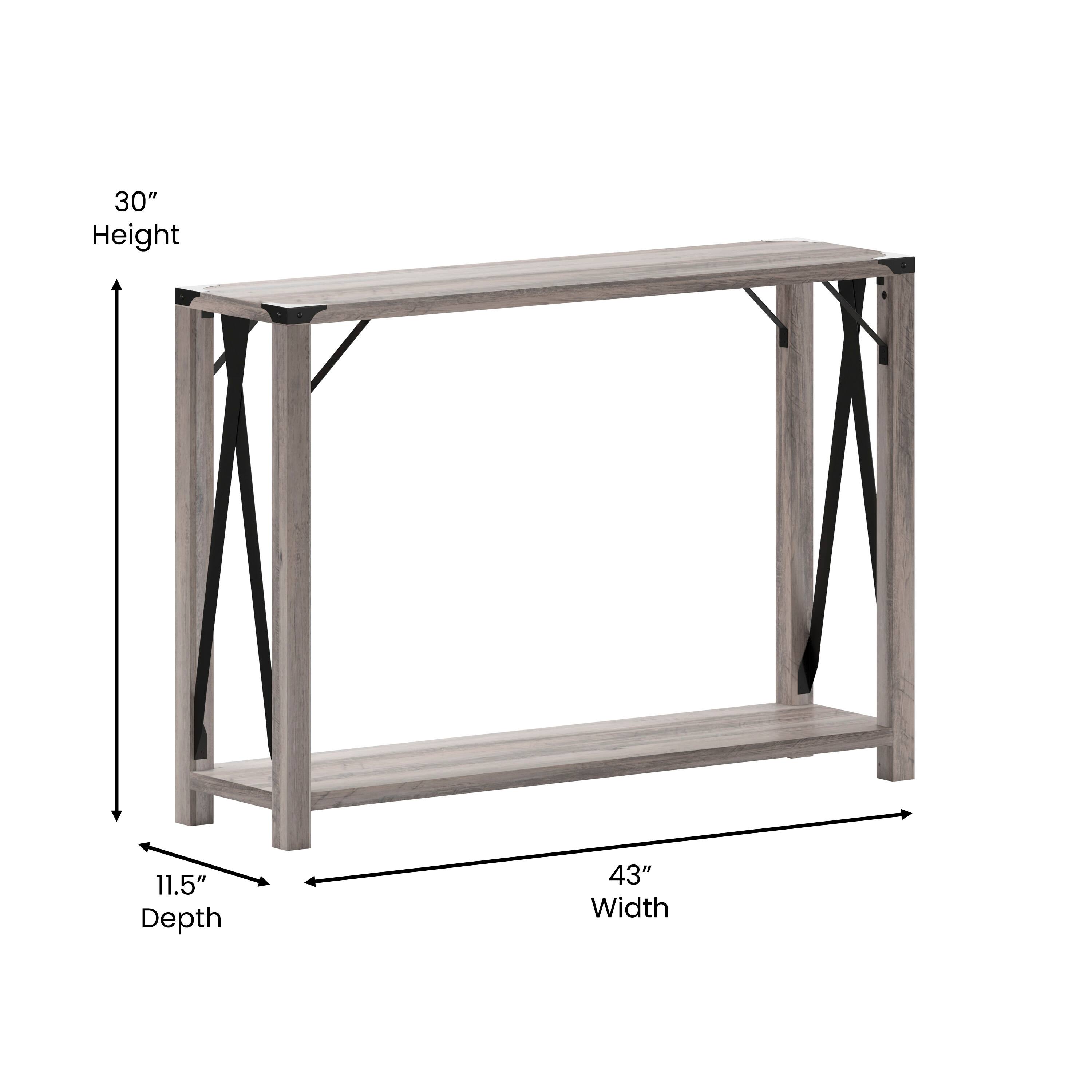 30" Height, 11.5" Depth, 43" Width