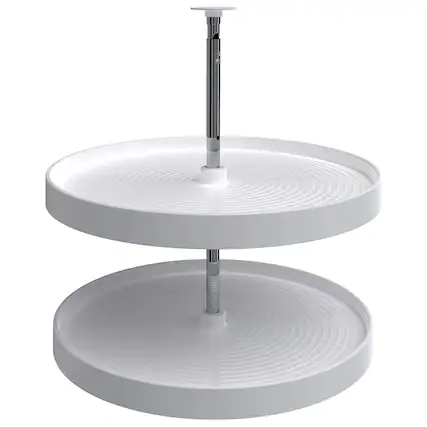 Front. Rev-A-Shelf - Rev-A-Shelf 24'' Lazy Susan Full-Circle Polymer Two-Shelf, White, 2062-24-11-1 - White.