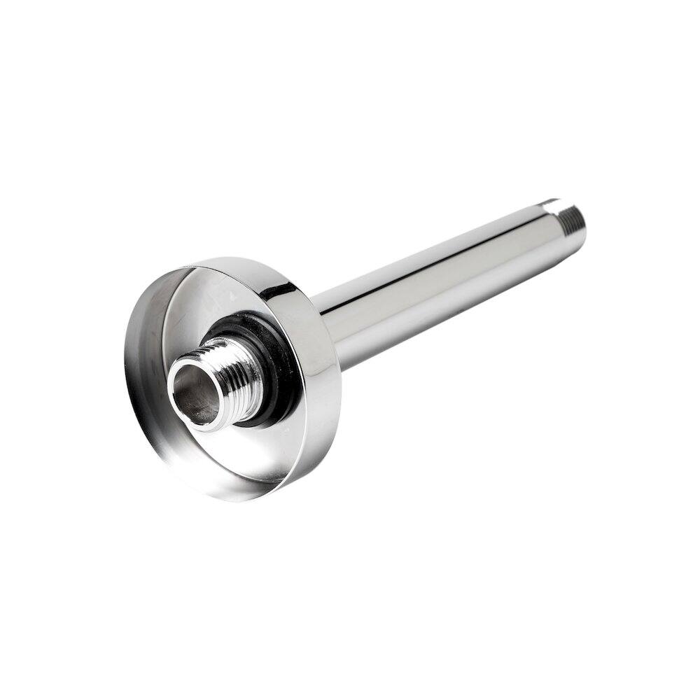 Angle. Alfi - Polished Chrome 6" Round Ceiling Shower Arm - Silver.