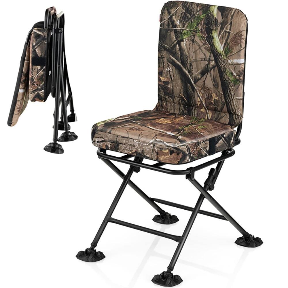 Front. Kadyn - Swivel Folding Chair with Backrest and Padded Cushion-Camouflage, Camping Chairs for Adult Hiking Fishing Beach - Green.