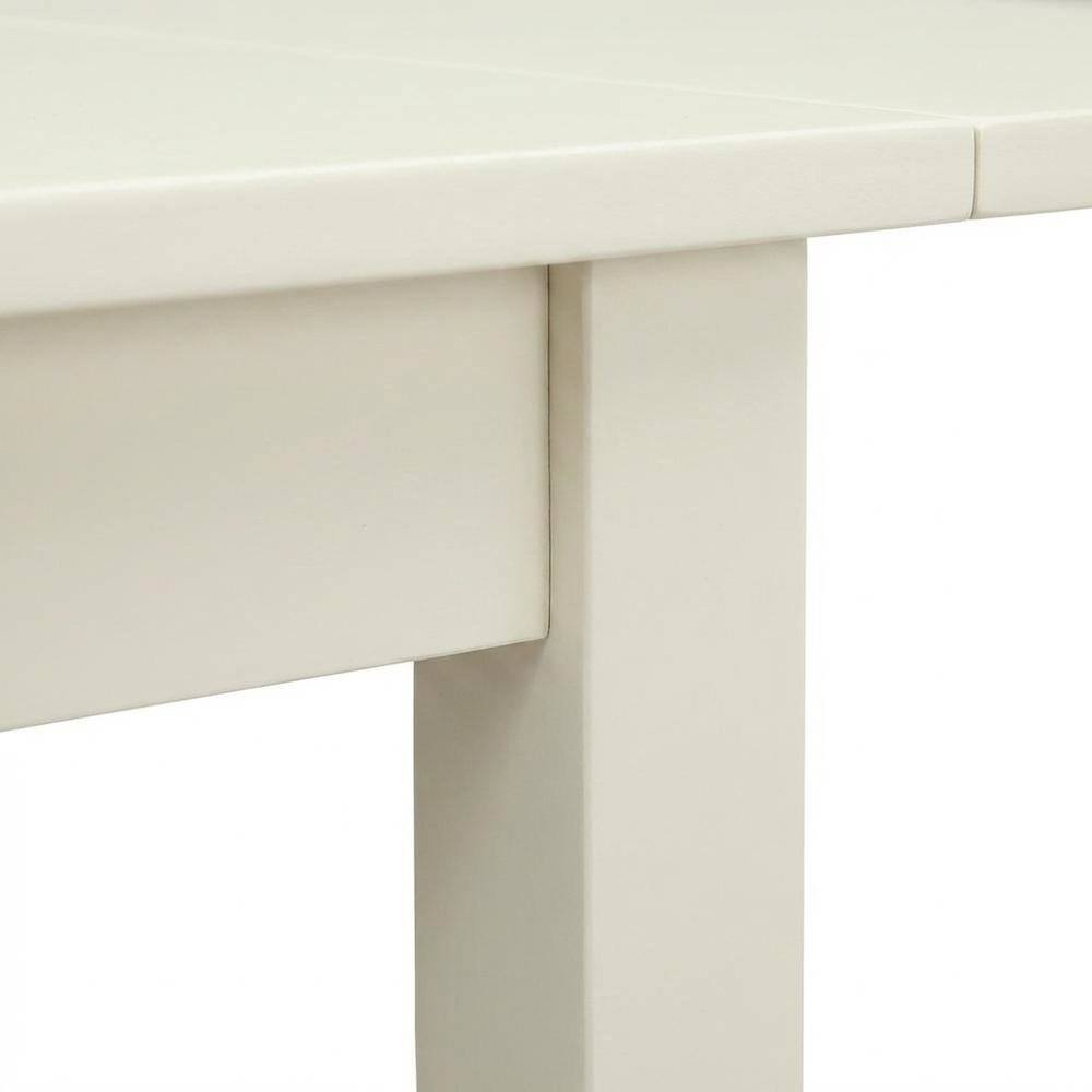 Alt View 1. FurniFact - Linen White Drop Leaf Rectangular Table - White.