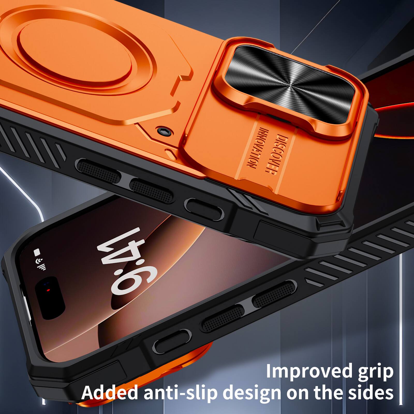 9:41 INNOVATION DISCOVER

Improved grip
Added anti-slip design on the sides