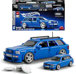 Mega Bloks - Mattel Brick Shop - Hot Wheels '94 Audi Avant RS2 Building Toy Set with Collectible Die-Cast Car - COLLECTIBLES - Multicolor