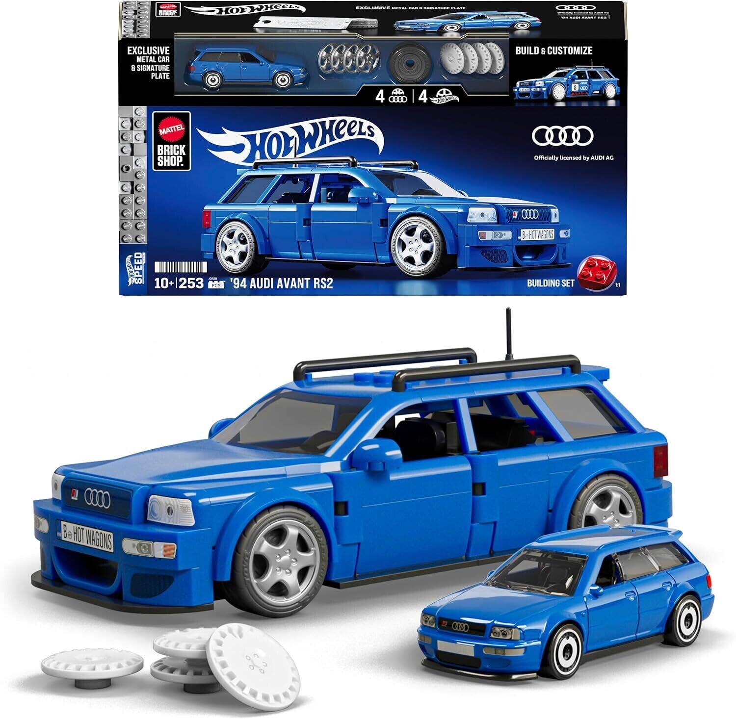 Mega Bloks - Mattel Brick Shop - Hot Wheels '94 Audi Avant RS2 Building Toy Set with Collectible Die-Cast Car - COLLECTIBLES - Multicolor