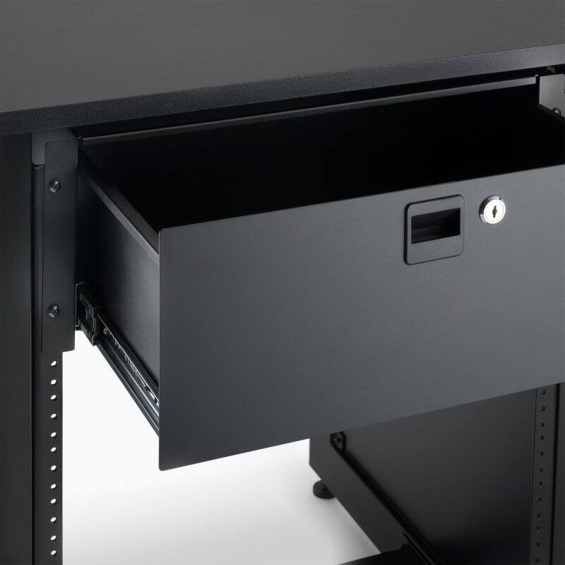 Alt View 6. On Stage Stands - On-Stage Locking Rack Drawer, 4U (RDL4000) - Black.