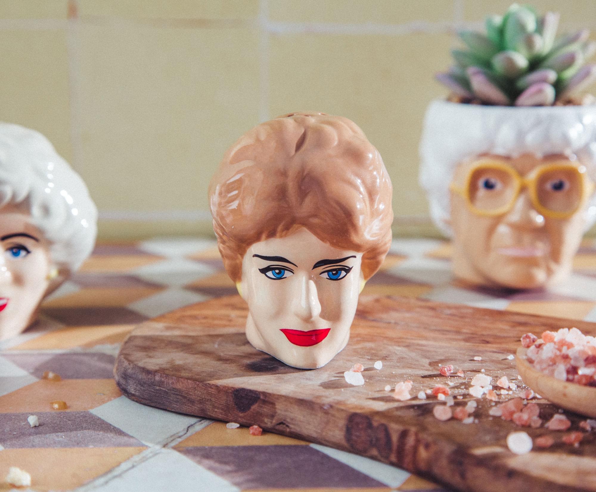 Alt View 3. Silver Buffalo - The Golden Girls Rose and Blanche Ceramic Salt and Pepper Shakers | Set of 2 - Beige.