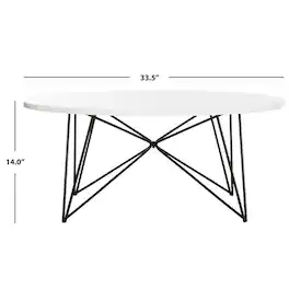 Safavieh - Home Collection Maris Modern Lacquer Round Hairpin Leg Coffee Table - White