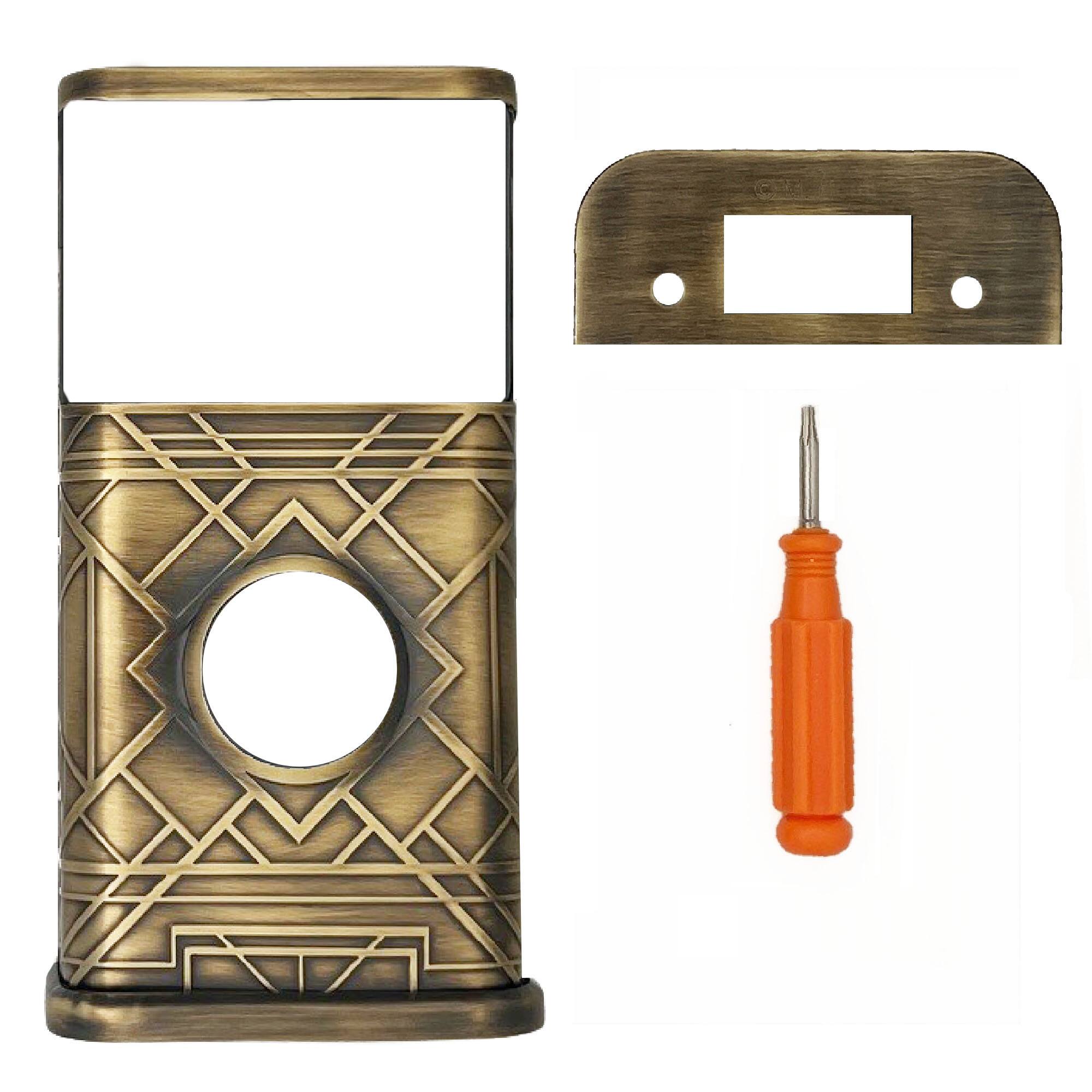 Back. Michael Healy - Art Deco Video Doorbell Cover (Ring 2nd Gen) - Antique Brass.