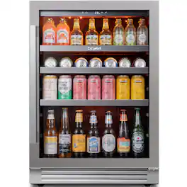 Ca'Lefort - Beverage Refrigerator Cooler, 24 inch 180 Cans Beverage Fridge, 34-54 ℉, Built-in Beverage Cooler, 3 Color LED - Stainless Steel