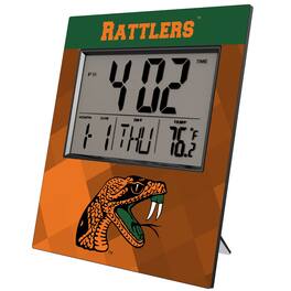 Keyscaper - Florida A&M Rattlers Color Block Digital Desk Clock - Multicolor