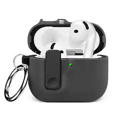 Front. Vena - For Apple AirPods 4 Case Cover, AirPods 4th Generation Dual Layer Auto Open Lock Wireless Charging, Gray - Gray.
