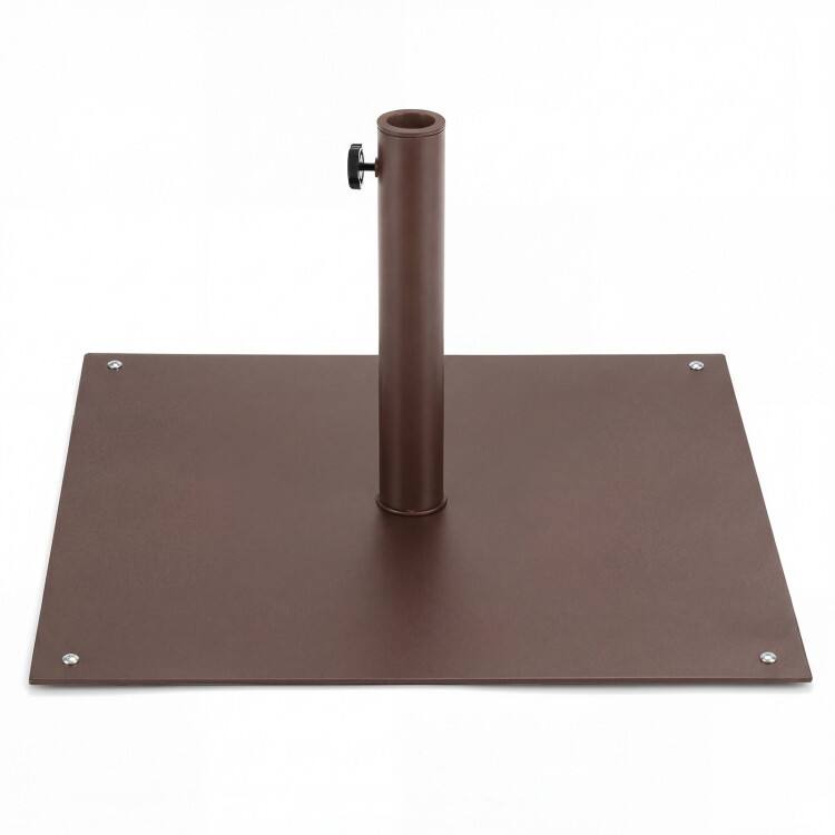 Alt View 6. Mondawe - 25 in Square Patio Umbrella Base 42 lbs Weighted - Brown.