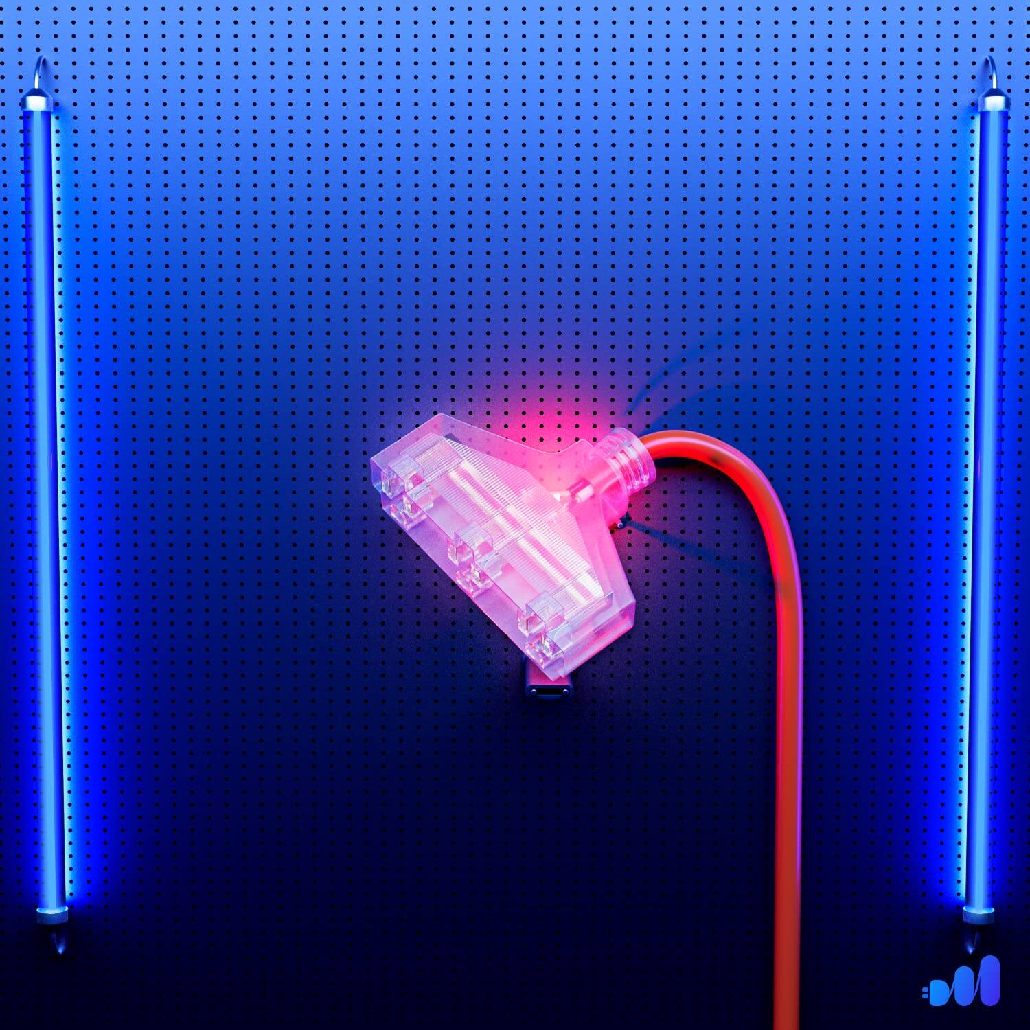 Alt View 4. Maximm - Extension Cord 15 ft, Extension Cord with Multiple Outlets, SJTW 14 Gauge ETL Listed - Orange.