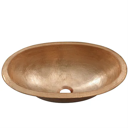 Front. Hivvago - Pure Copper 19-inch Oval Bathroom Sink Unfinished - Copper.