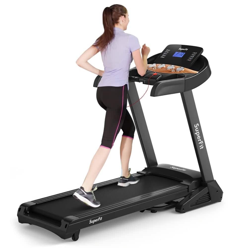 Kadyn - Electric Treadmill, Walking Jogging Machine,3.75HP Electric Folding Treadmill with Auto Incline 12 Program APP Control - Black