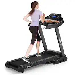 Kadyn - Electric Treadmill, Walking Jogging Machine,3.75HP Electric Folding Treadmill with Auto Incline 12 Program APP Control - Black