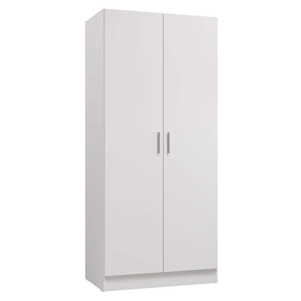 Madesa - 2 Door Wardrobe Storage Cabinet with Hanging Space and Ample Shelf 31"L - White