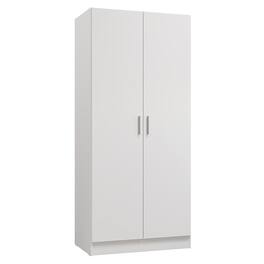 Madesa - 2 Door Wardrobe Storage Cabinet with Hanging Space and Ample Shelf 31"L - White