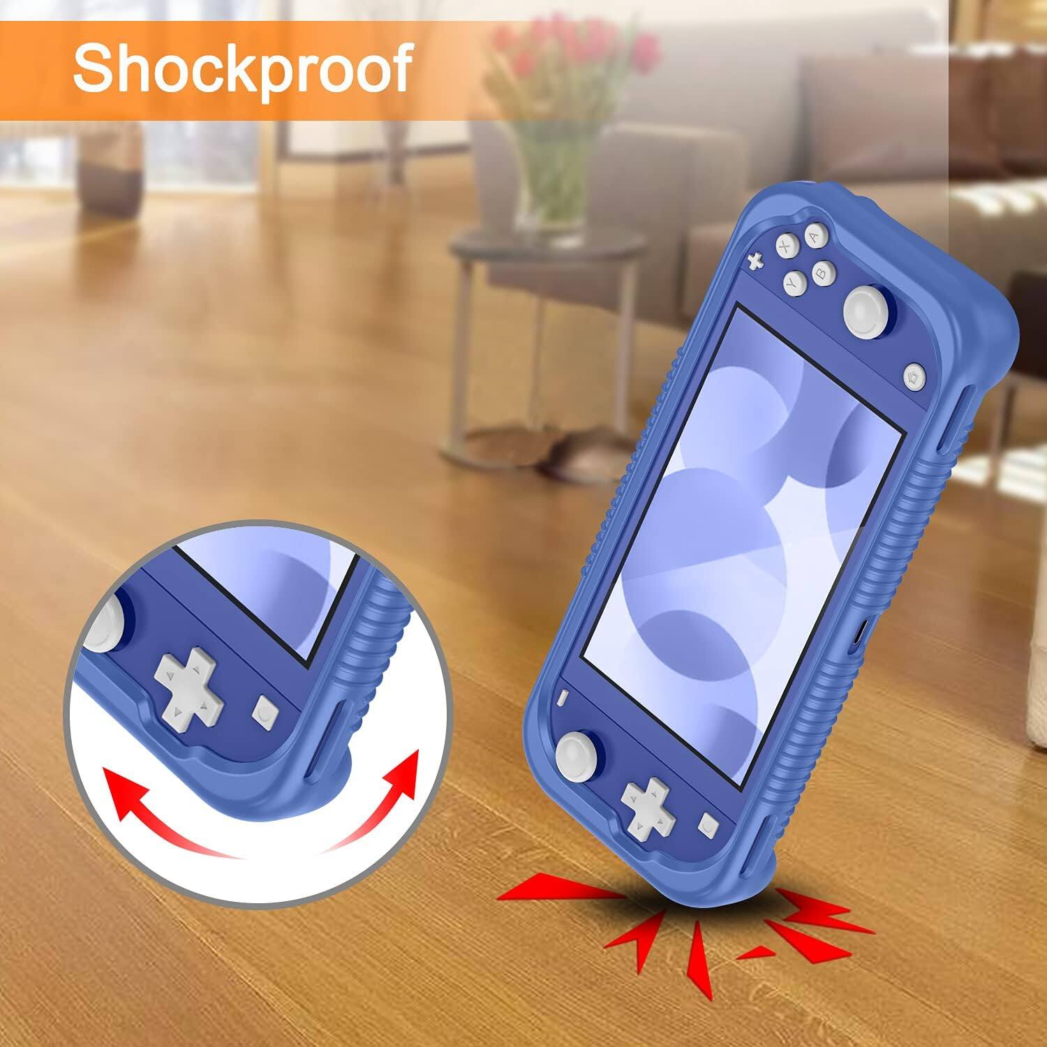 Alt View 2. Fintie - Soft Silicone Protective Case for Nintendo Switch Lite 2019, Ergonomic Grip, Anti-Slip, Lightweight Grip Case Cover - Navy Blue.