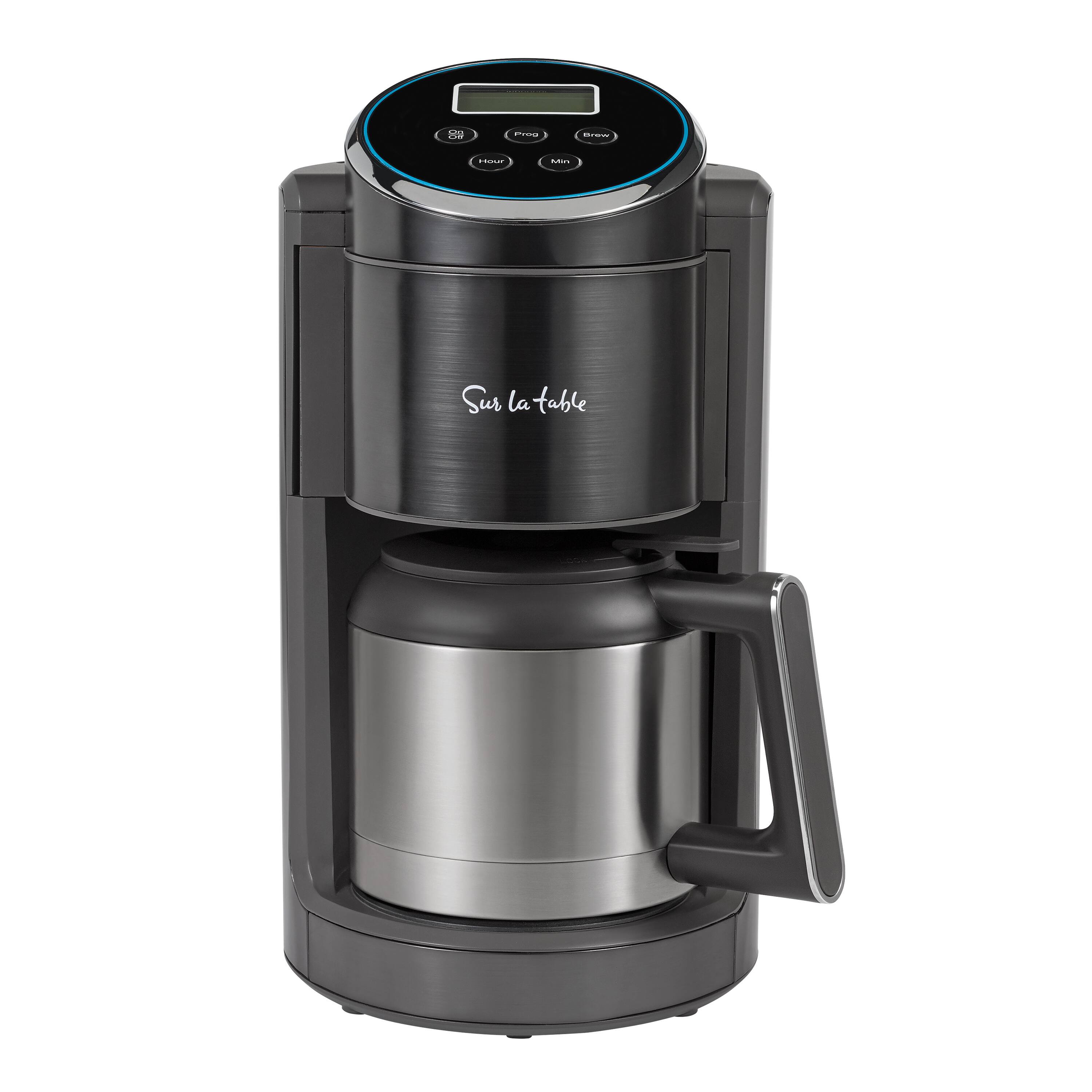 Front. Sur La Table - 12 Cup Coffeemaker with Thermal Carafe and Touchscreen Display - Pepper Black.