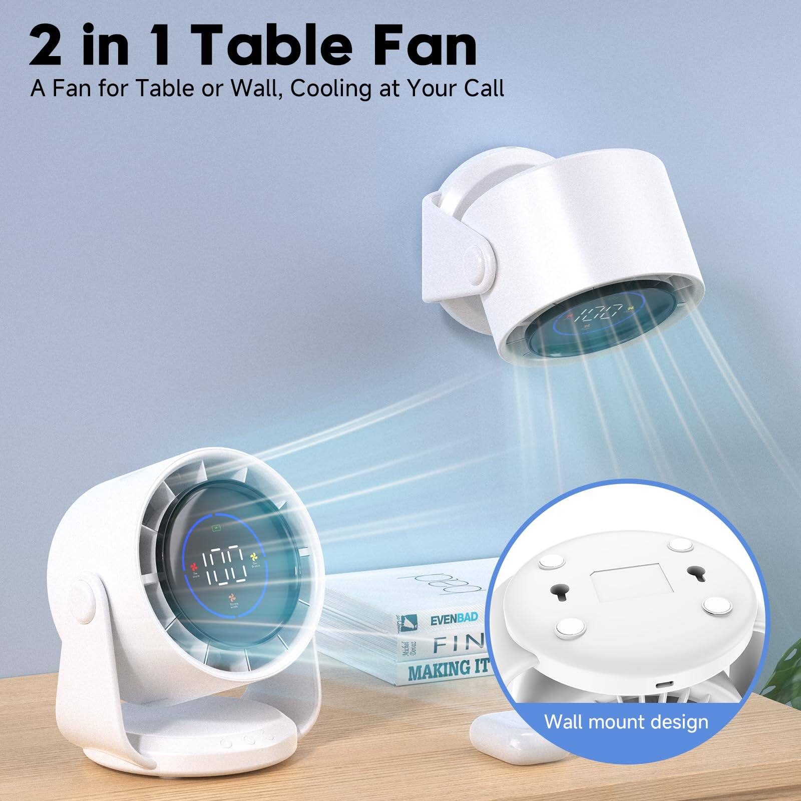 2 in 1 Table Fan  
A Fan for Table or Wall, Cooling at Your Call  

Wall mount design