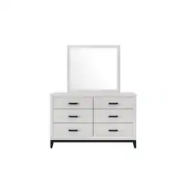 Global Furniture USA - Rustic Transitional Kate Mirror - White