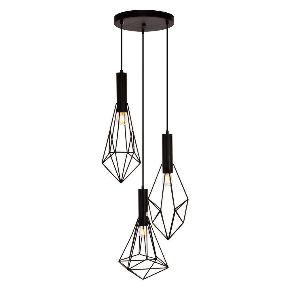 Alt View 3. Living District - Jago Collection Pendant D16.0 H30.4 Lt:3 Black Finish - Black.