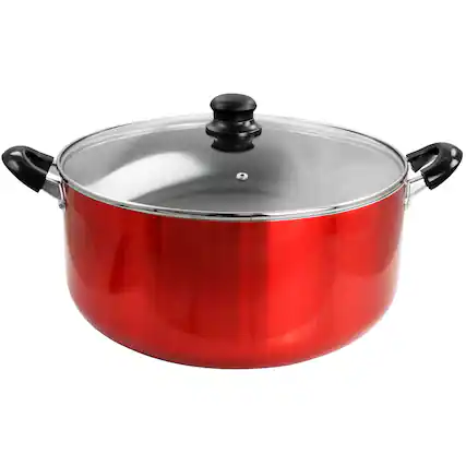 Front. Better Chef - Better Chef for Professional Results 18 Quart Heavy Gauge Aluminum Dutch Oven in Red - Red.