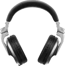 Front. Pioneer DJ - Over-Ear DJ Headphones, Includes Short Coiled Cable - Silver.