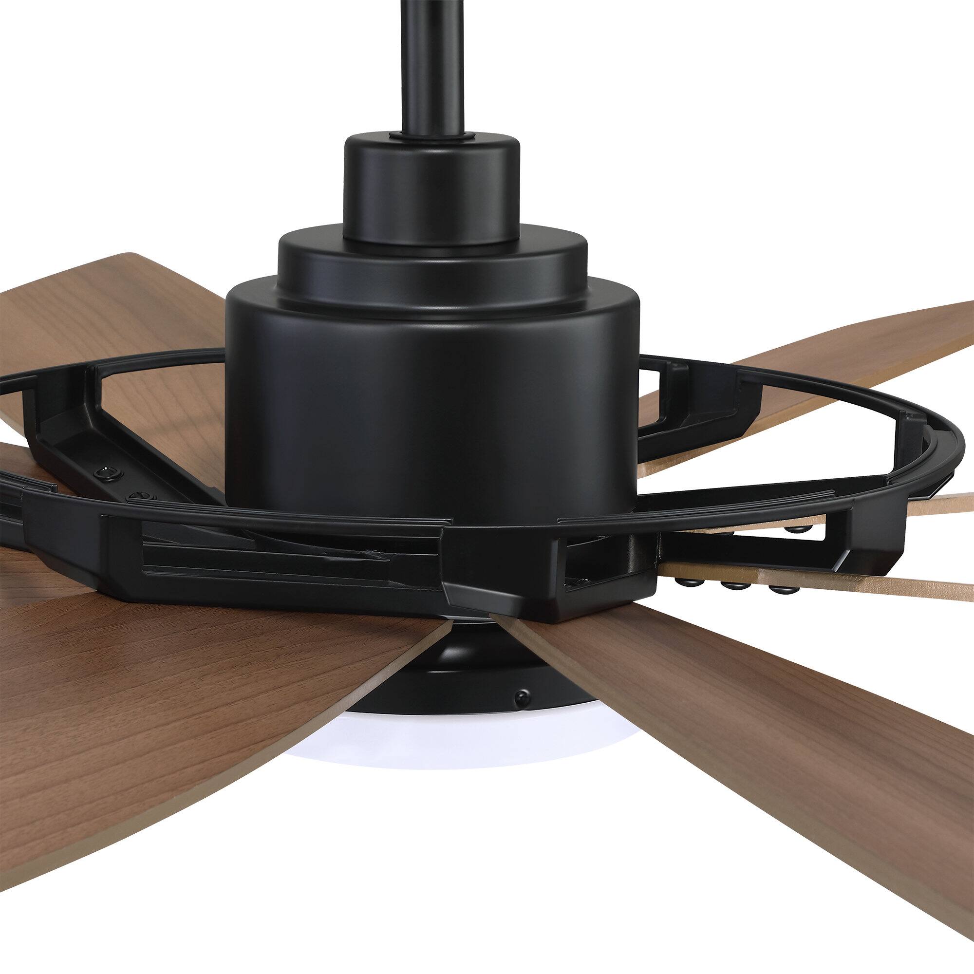Alt View 2. Parrot Uncle - 60 in. Black Integrated LED DC Motor Ceiling Fan Light and Remote - Black.